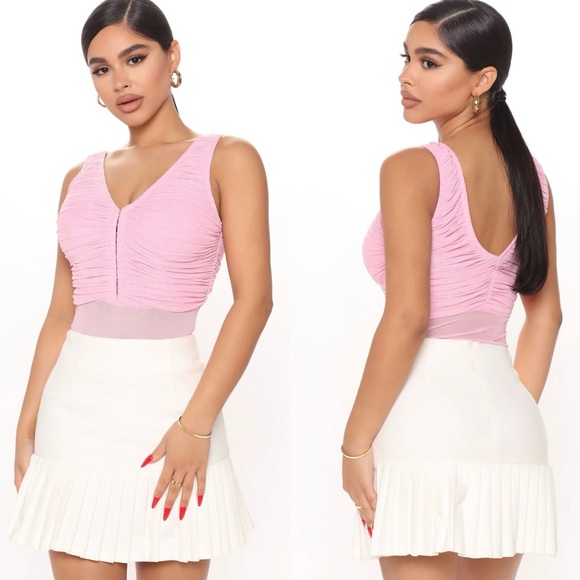 Fashion Nova Ruched Mesh Bodysuit - Picture 4 of 11